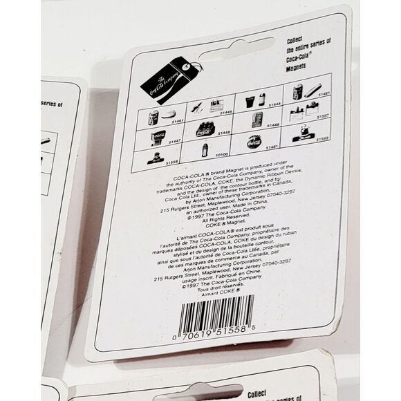 4 Vintage Coca Cola Chip Clip Fridge Magnet 1995 NOS No.51558 - Picture 9 of 12